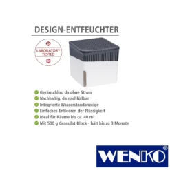 WENKO Raumentfeuchter Cube Weiß 2 x 500 g, für Räume bis ca. 40 m³
