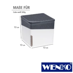 WENKO Raumentfeuchter Cube Weiß 2 x 500 g, für Räume bis ca. 40 m³
