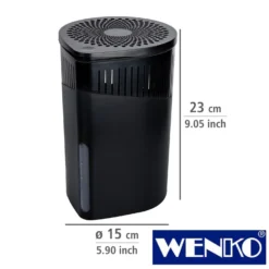WENKO Raumentfeuchter Drop Schwarz 1000 g, für Räume bis ca. 80m³
