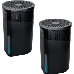 WENKO Raumentfeuchter Drop Schwarz 1000 g, 2er Set, für Räume bis ca. 80m³