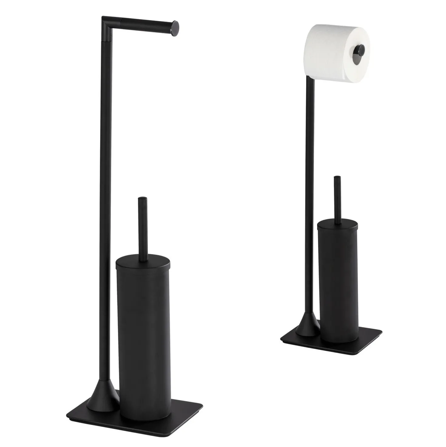WENKO Stand WC-Garnitur Hella, Schwarz matt lackiert