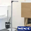 WENKO Stand WC-Garnitur Parus Edelstahl glänzend, 2in1 Kombination aus glänzendem Edelstahl