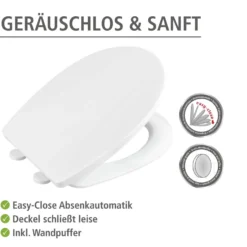 WENKO Toilettensitz Mod. Tavola, WC-Sitz mit Absenkautomatik und Schnellbefestigung