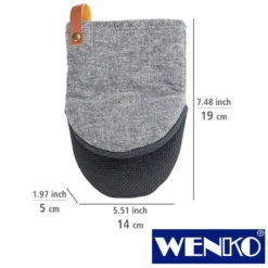 WENKO Topfhandschuhe Ada Mini Grau, Handflächen aus Neopren