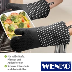 WENKO Topfhandschuhe Silikon Schwarz, 1 Paar