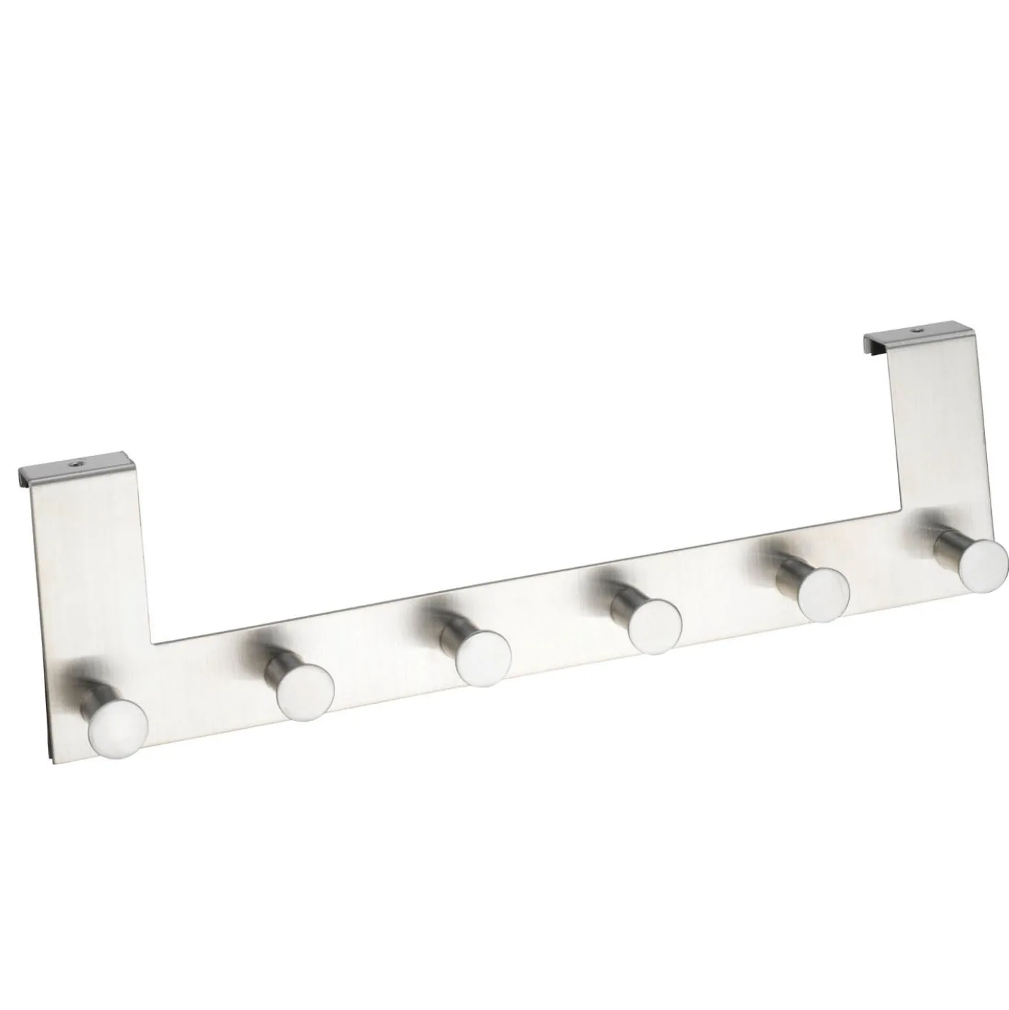 WENKO Türgarderobe Edelstahl Mod. Celano, 6 Haken, für Türfalzstärken bis 2 cm