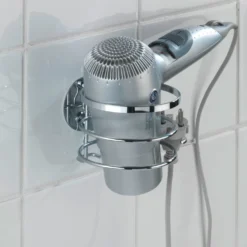 WENKO Turbo-Loc® Edelstahl Haartrocknerhalter, rostfrei, Befestigen ohne bohren