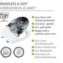 WENKO WC-Sitz Mod. Yak mit Hochglanz-Oberfläche, aus bruchstabilem Thermoplast