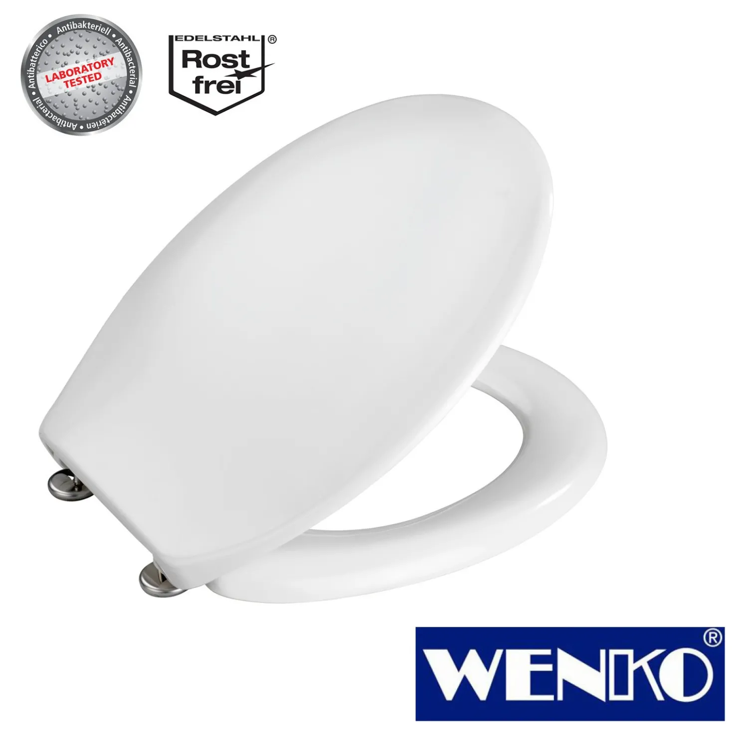 WENKO WC-Sitz Vigone Weiß, aus antibakteriellem Duroplast