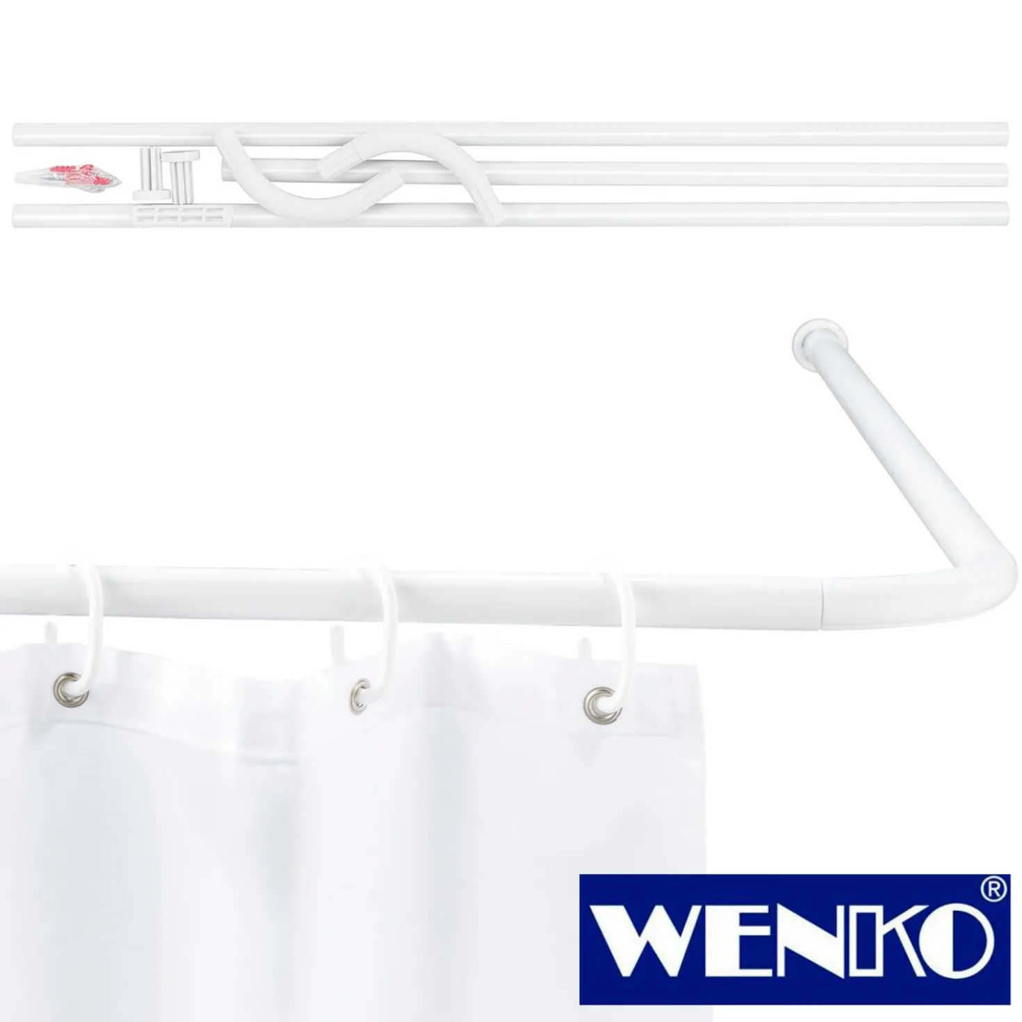 WENKO Winkelstange Universal Weiß, 20 mm