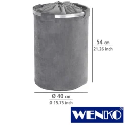 WENKO Wäschesammler Cordoba Grau, Wäschekorb, 68 l