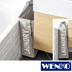 WENKO Wäschesammler Corno Taupe, Wäschekorb, 43 l