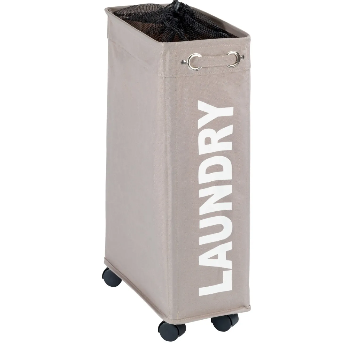 WENKO Wäschesammler Corno Taupe, Wäschekorb, 43 l