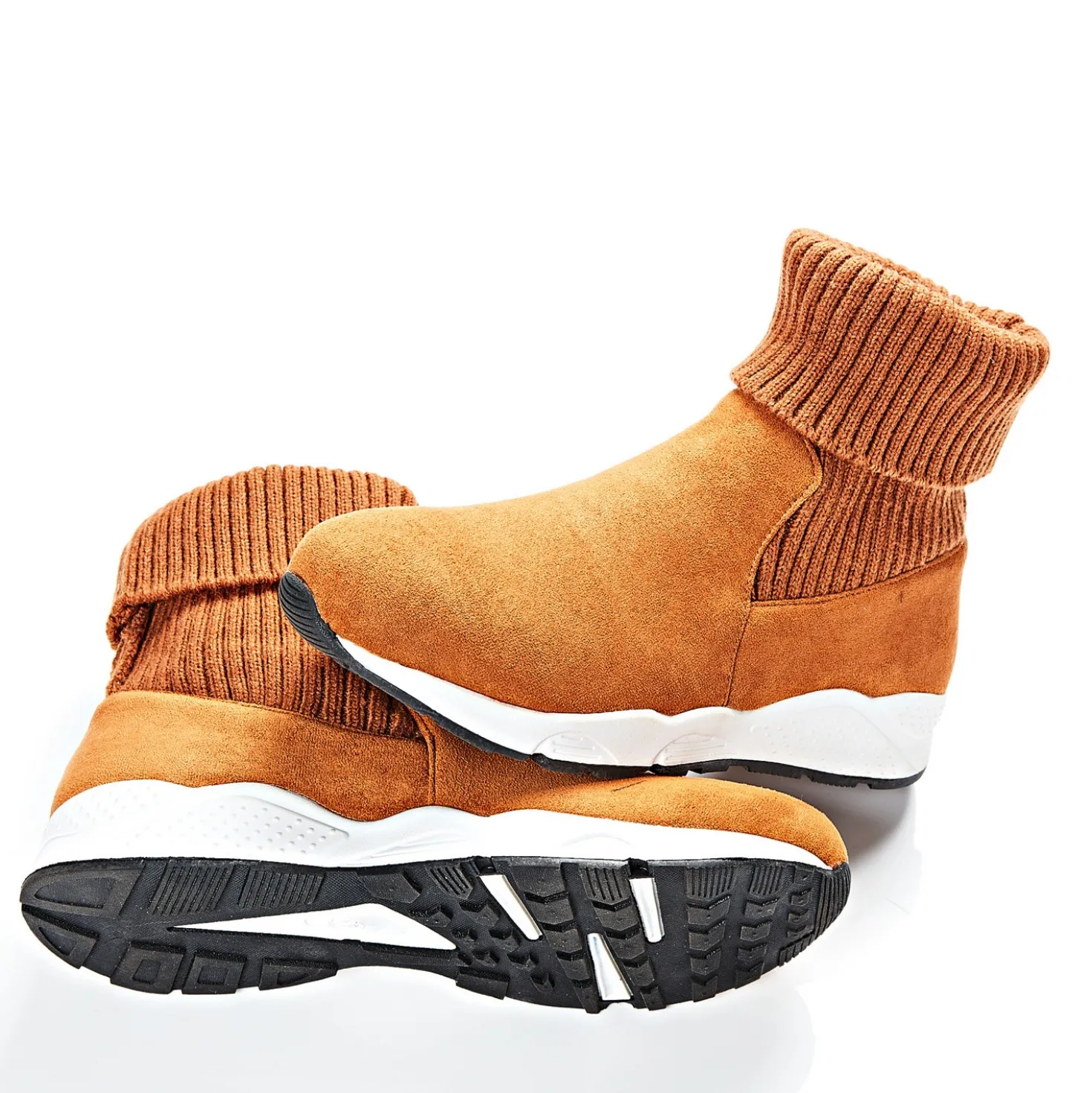 Winterboot Rania mit Strickschaft cognac