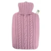 Wärmflasche Klassik Strickbezug pastell-rosa HUGO FROSCH
