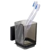 Zahnputzbecher „Quadro“, Vacuum-Loc®, schwarz WENKO